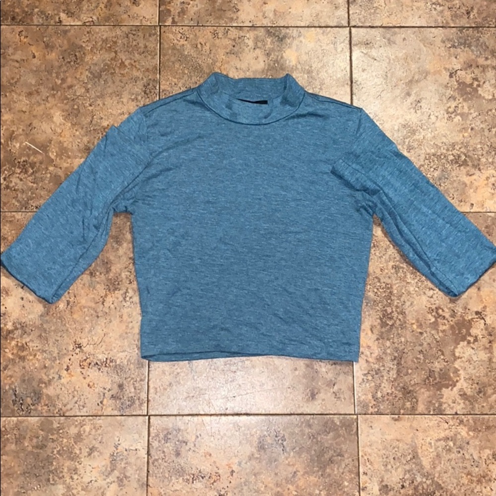 turtleneck crop top long sleeve shirt size small - Picture 1 of 4